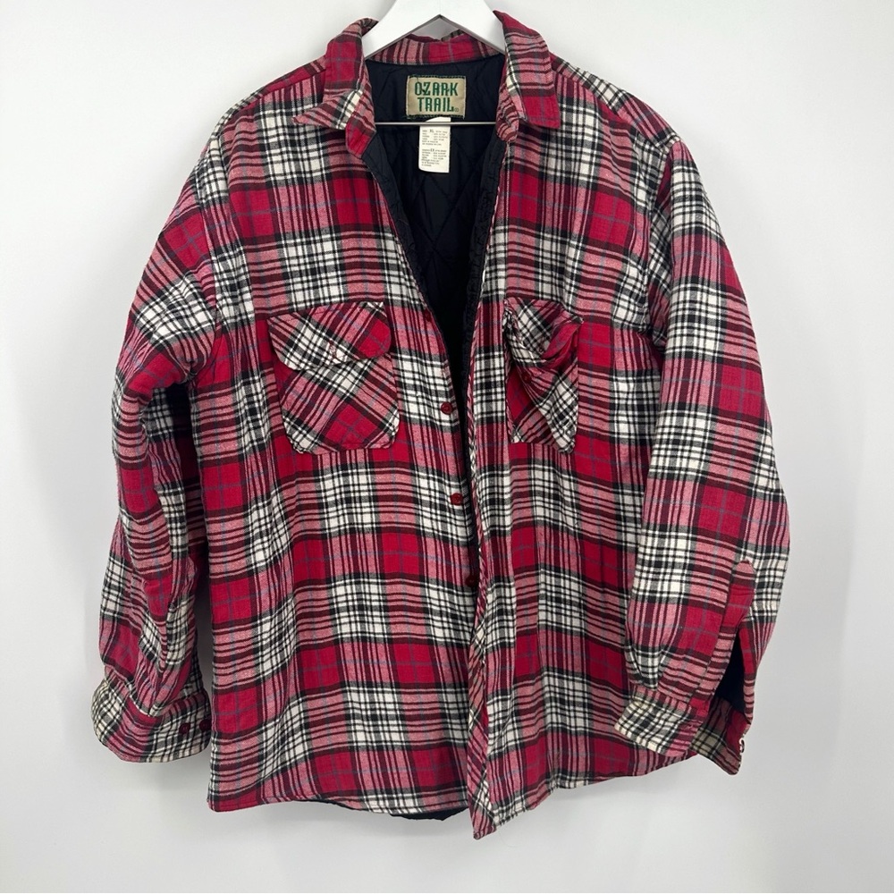 Ozark Trail Red Plaid Shacket Size XL Fall Cozy Lumber Jack Look Oversized